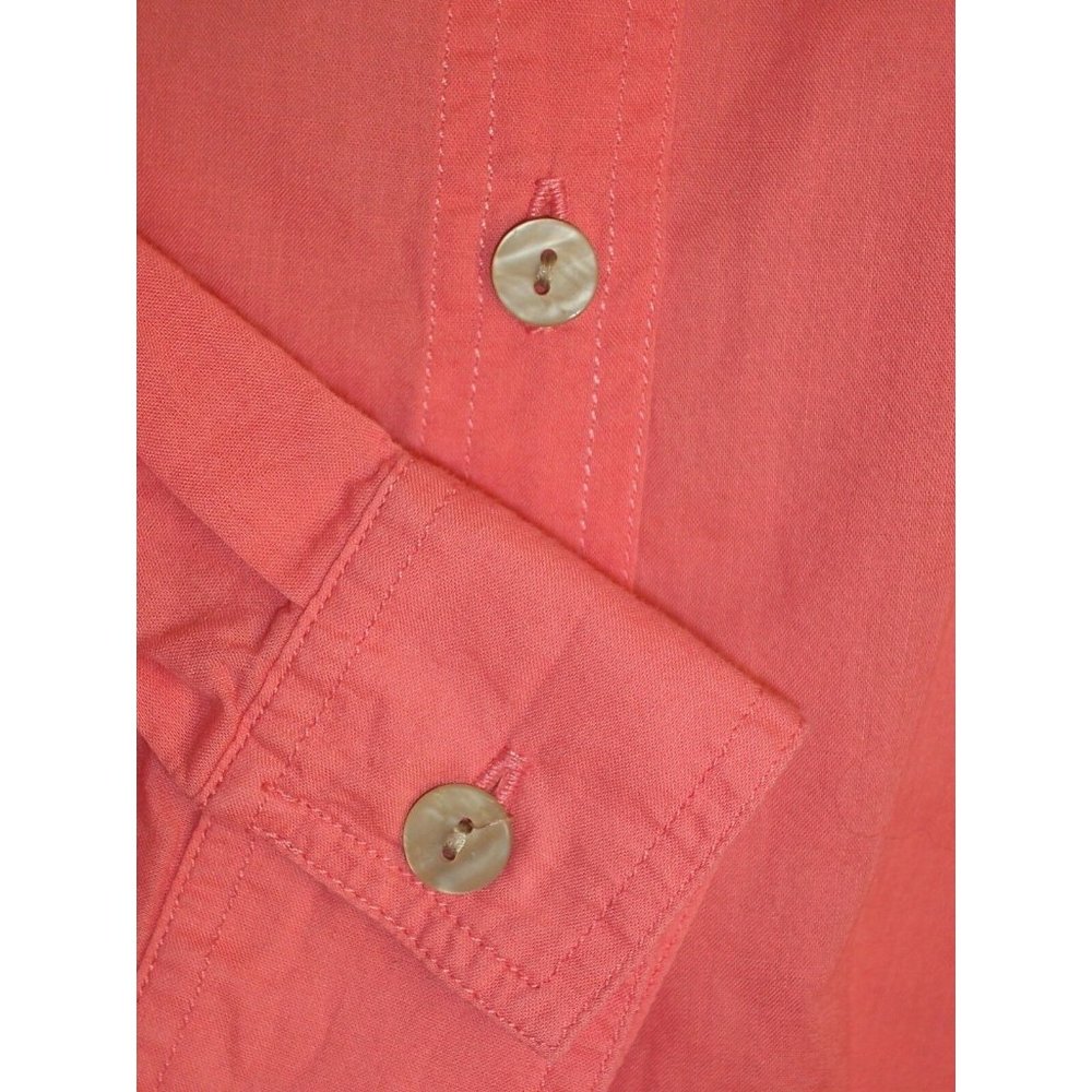 J. Jill Top XS Button Down Ruffle Collar Orange Coral - Picture 3 of 7